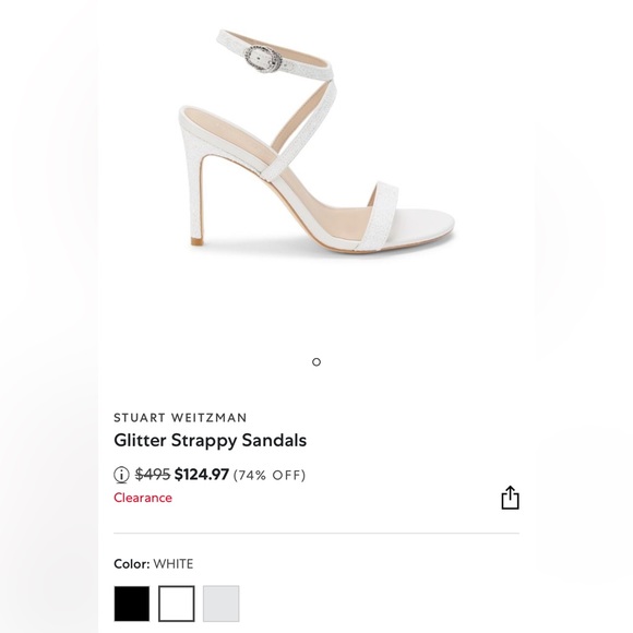 Wedding White Glitter Stuart Weitzman Strappy Heels (6) - Picture 3 of 7